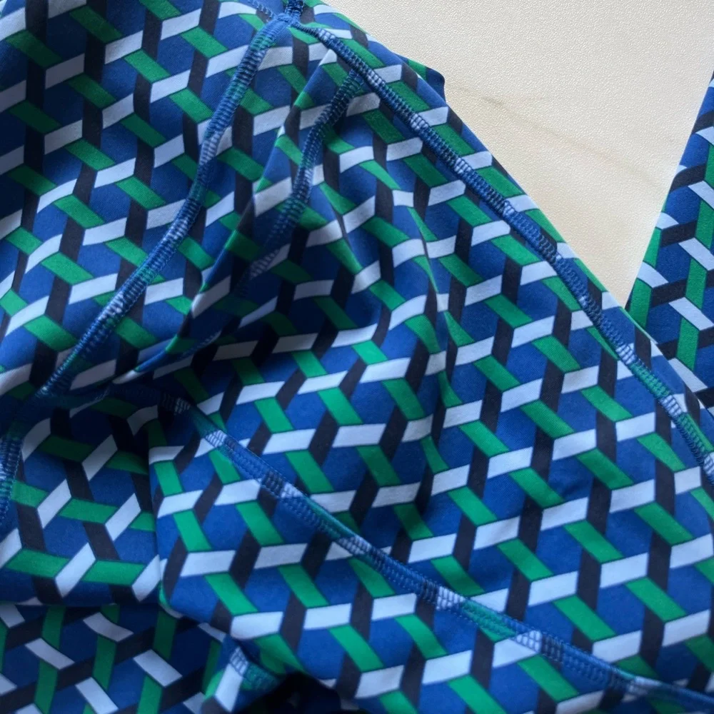 Boden High Waisted Pocket geometric print leggings size 4 - Picture 5 of 11